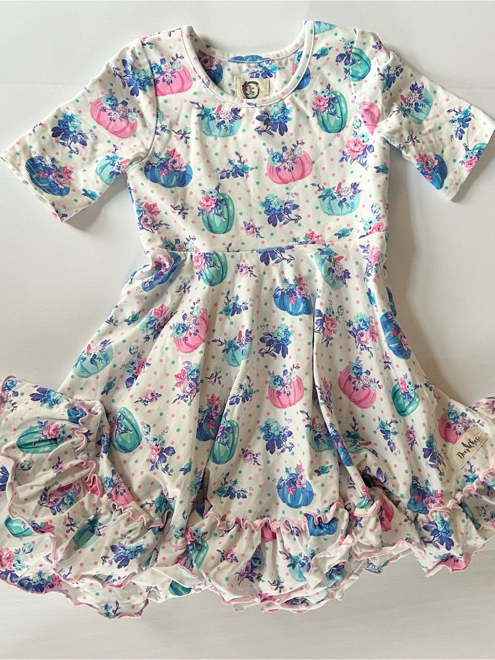 Dear Chase Ruffle pumpkin dress